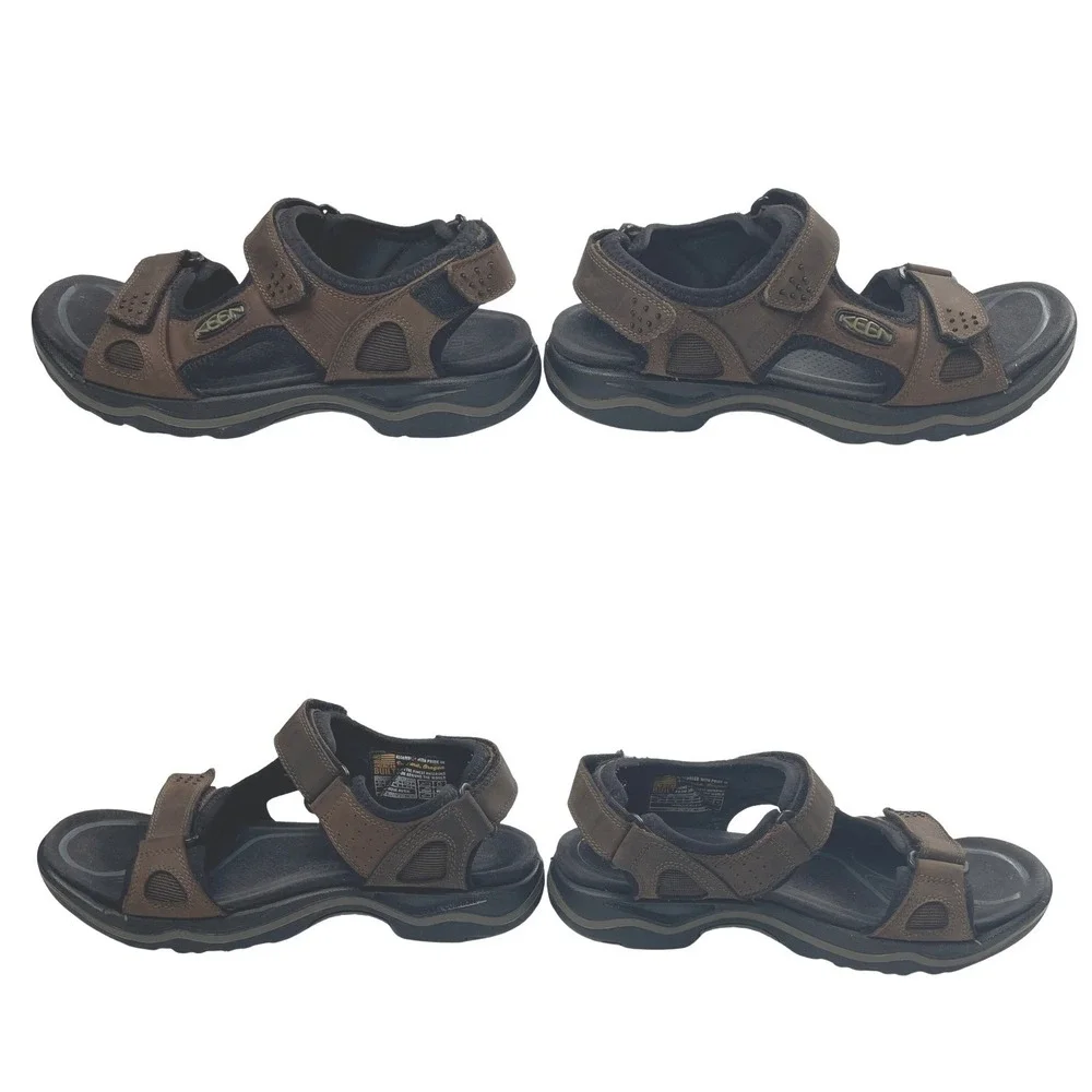 KEEN Rialto 3 Point Mens Sandals US 9‎ M Leather Hiking Outdoor Brown 1016643